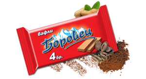 Вафли "Боровец" 4 бр. обикновени вафли с фъстъчен крем 120 гр. (10бр.)