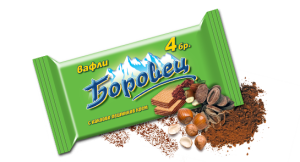 Вафли "Боровец" 4 бр. обикновени вафли с лешников крем 120 гр. - (10бр.)