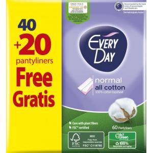 EVERYDAY ALL COTTON Ежедневни превръзки, 40+20 бр.