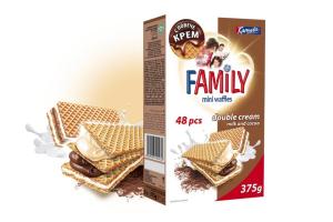 МИНИ ВАФЛИ FAMILY МЛЯКО С КАКАО
