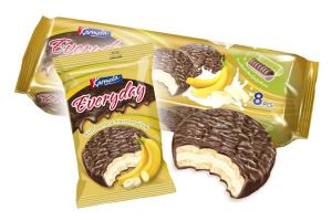 БИСКВИТИ САНДВИЧ EVERYDAY С МАРШМЕЛОУ БАНАН - 8бр.