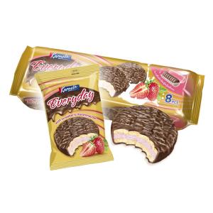 БИСКВИТИ САНДВИЧ EVERYDAY С МАРШМЕЛОУ ЯГОДА -  8бр.