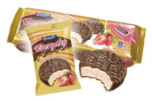 БИСКВИТИ САНДВИЧ EVERYDAY С МАРШМЕЛОУ ЯГОДА -  8бр.