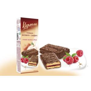 САНДВИЧ БИСКВИТИ КАРМЕЛА МАЛИНА