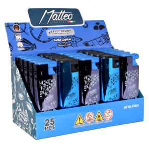 ЗАПАЛКА МАТЕО 173024 METAL CASE SEA PATTERN 25БР.