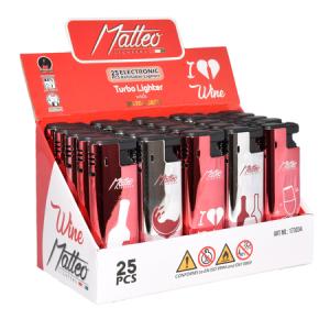 ЗАПАЛКА МАТЕО 173034 TURBO METAL CASE WINE 25БР.