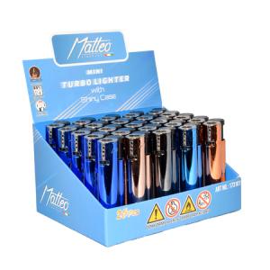 ЗАПАЛКА МАТЕО 173101 TURBO METAL CASE ROSEGOLD-BLUE 25БР.