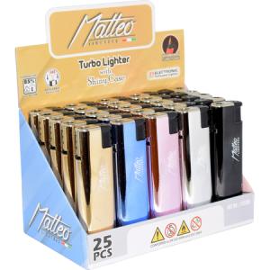 ЗАПАЛКА МАТЕО 173200 TURBO METAL CASE ELEGANT 25БР.