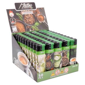 ЗАПАЛКА МАТЕО 174069 TURBO COFFE-GREEN 50БР.