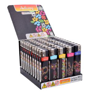 ЗАПАЛКА МАТЕО 189068 BLACK-FLOWERS 50БР.