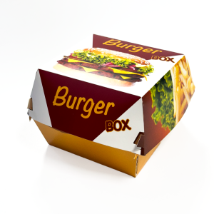 КУТИЯ ЗА ХАМБУРГЕР СРЕДНА,ЦВЕТНА  90БР.