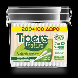 Tipers клечки за уши биоразградими 200 + 100 броя