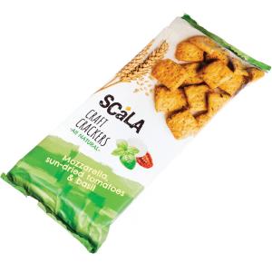 КРЕКЕРИ С МОЦАРЕЛА СУШЕНИ ДОМАТИ И БОСИЛЕК 100 ГР SCALA