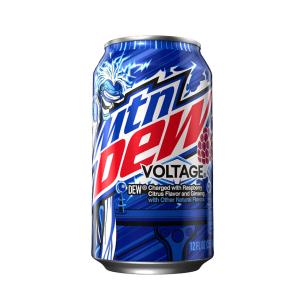 12бр. х 355ml. Mountain Dew Voltage Charged with Raspberry Citrus Flavor and Ginseng