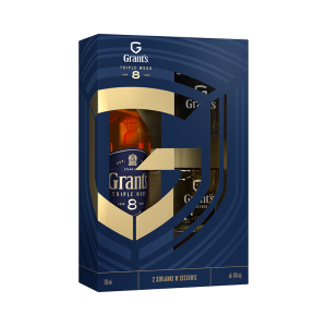 Шотландско уиски ГРАНТС/GRANT'S 8 YO + 2 ЧАШИ 0,7Л