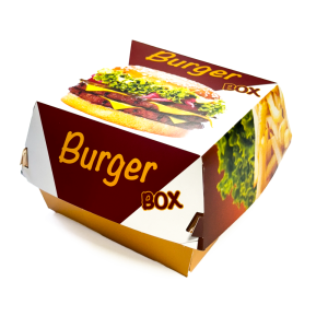 КУТИЯ ЗА ХАМБУРГЕР 130/130/90 ГОЛЯМА,ЦВЕТНА  50БР.