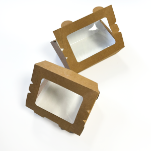 КАРТОНЕНА КУТИЯ К-1200ВW С ПРОЗОРЕЦ 200/140/50 КРАФТ  50БР.