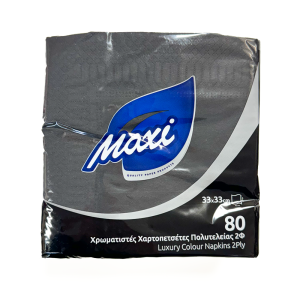 САЛФЕТКИ МАКСИ 33Х33 80БР ЧЕРНИ ЛУКСОЗНИ