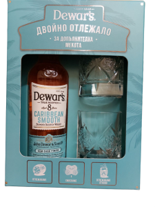 Шотландско уиски ДЮЪРС/Dewar’s Caribbean Smooth 8 Y.O. с две чаши