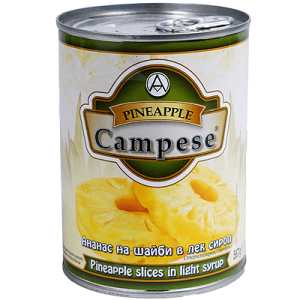 Ананас на Шайби в Лек Сироп Кампезе 567 гр