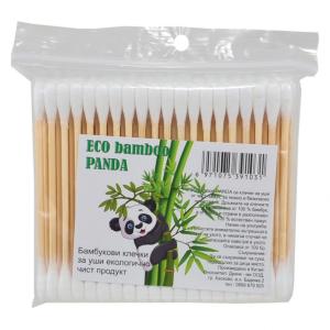 ECO BAMBOO PANDA КЛЕЧКИ ЗА УШИ БАМБУКОВИ КЛЕЧКИ ПЛИК 100БР
