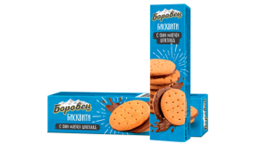 Бисквити Боровец с фин млечен шоколад - 105гр.