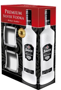 САВОЙ - Българска ВОДКА СИЛВЪР 1Л+2 ЧАШИ