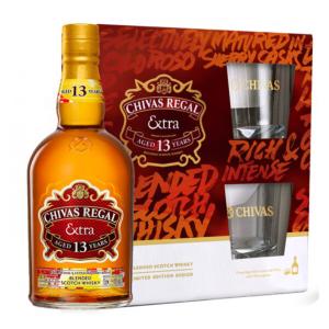 Шотландско уиски ЧИВАС РЕГАЛ/CHIVAS REGAL EXTRA 13 YO 700 МЛ + 2 ЧАШИ