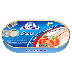 Скумрия филе в доматен сос 180 гр.