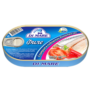 Скумрия филе в подлютен доматен сос 180 гр.