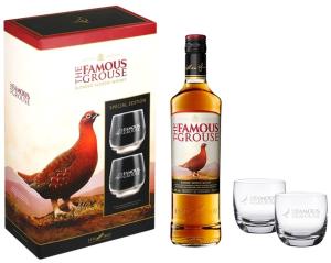 Шотландско уиски Феймъс Граус / The Famous Grouse 700мл. + 2 Чаши