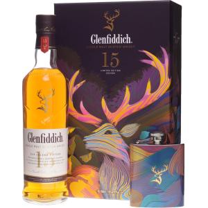 Шотландско уиски ГЛЕНФИДИХ/Glenfiddich 15YO Flask Gift Set 0.7 л.