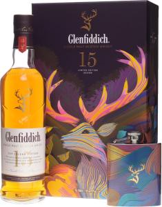 Шотландско уиски ГЛЕНФИДИХ/Glenfiddich 15YO Flask Gift Set 0.7 л.