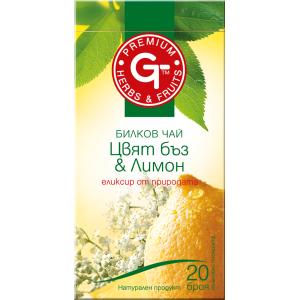 ЧАЙ ЦВЯТ БЪЗ И ЛИМОН 20 бр