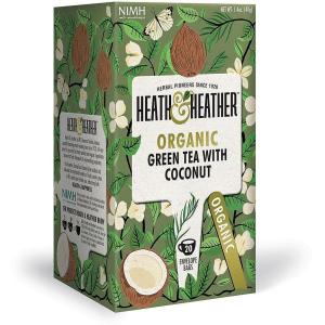 HEATH & HEATHER БИО ЗЕЛЕН ЧАЙ С КОКОС, 20 БР. (40 Г)