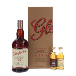 Шотландско уиски ГЛЕНФАРКЛАС/GLENFARCLAS 15 ГОД. 0.7 К-Я С 21&25 ГОД. МИНИ 2*0.05