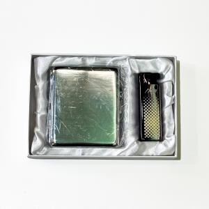 КОМПЛЕКТ МЕТАЛНА ТАБАКЕРА+ЗАПАЛКА СИЛВЪР