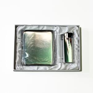 КОМПЛЕКТ ТАБАКЕРА+ЗАПАЛКА СИЛВЪР