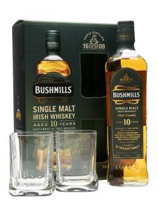 Ирландско уиски БУШМИЛС/Bushmills 10 Years Old 700ml 40% с 2 чаши