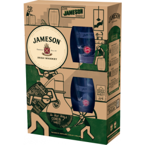 ИРЛАНДСКО УИСКИ Джеймисън/JAMESON + 2 чаши