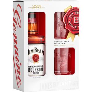 Американско уиски ДЖИМ БИЙМ / JIM BEAM WHITE БЪРБЪН УИСКИ 700 МЛ. С 2 ЧАШИ