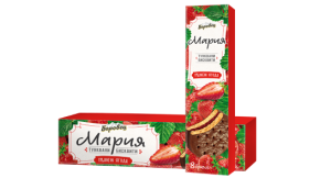 Тунквани бисквити "Мария" с плодов пълнеж ягода - 200гр.