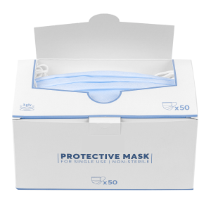 Мед. еднократна маска 3 пласта 50бр/кутия