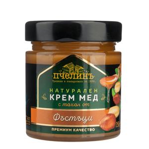 Натурален крем мед с тахан от фъстъци Пчелинъ – 250 г 