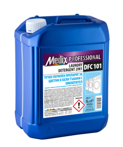 Medix professional течен перилен препарат за цветни и бели тъкани с омекотител - 5л. DFC 101