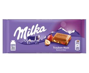 ШОКОЛАД MILKA СЪС СТАФИДИ И ЛЕШНИЦИ 100 Г