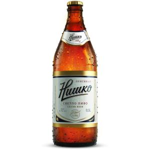 12бр. НИШКО ПИВО СВЕТЛА БИРА В СТЪКЛЕНА БУТИЛКА 4.7% 500мл.