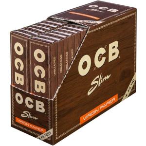 Хартийки за цигари OCB Unbleached Slim + Tips 32бр.