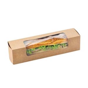 Картонена крафт кутия за БАГЕТА сандвич, 6х6х29 см, 50 бр