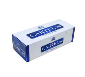 Цигарени гилзи CARTEL 200бр. рецес карбон 20 мм бял филтър